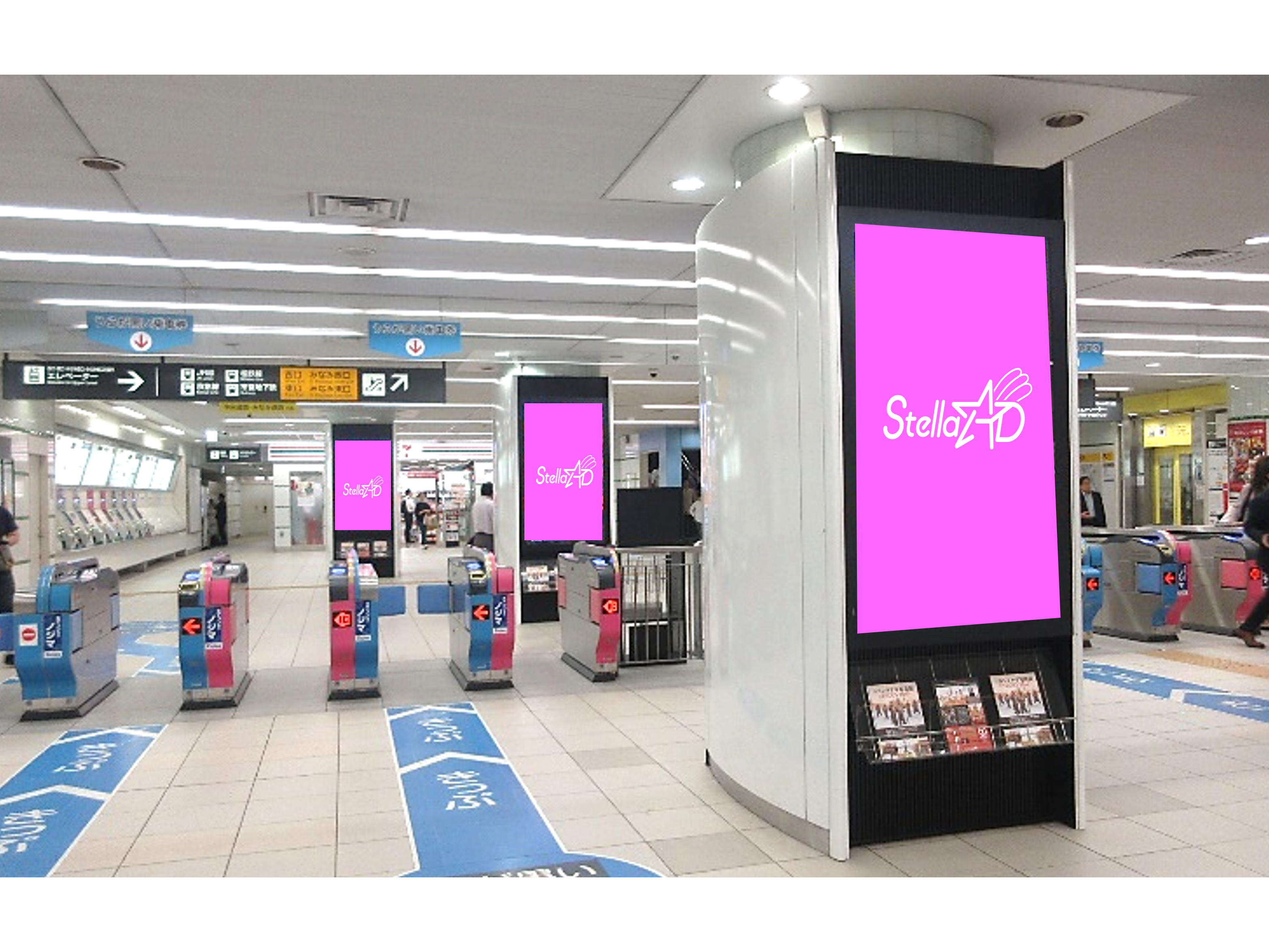 【みなとみらい線横浜駅】Mビジョン+側面シート貼り