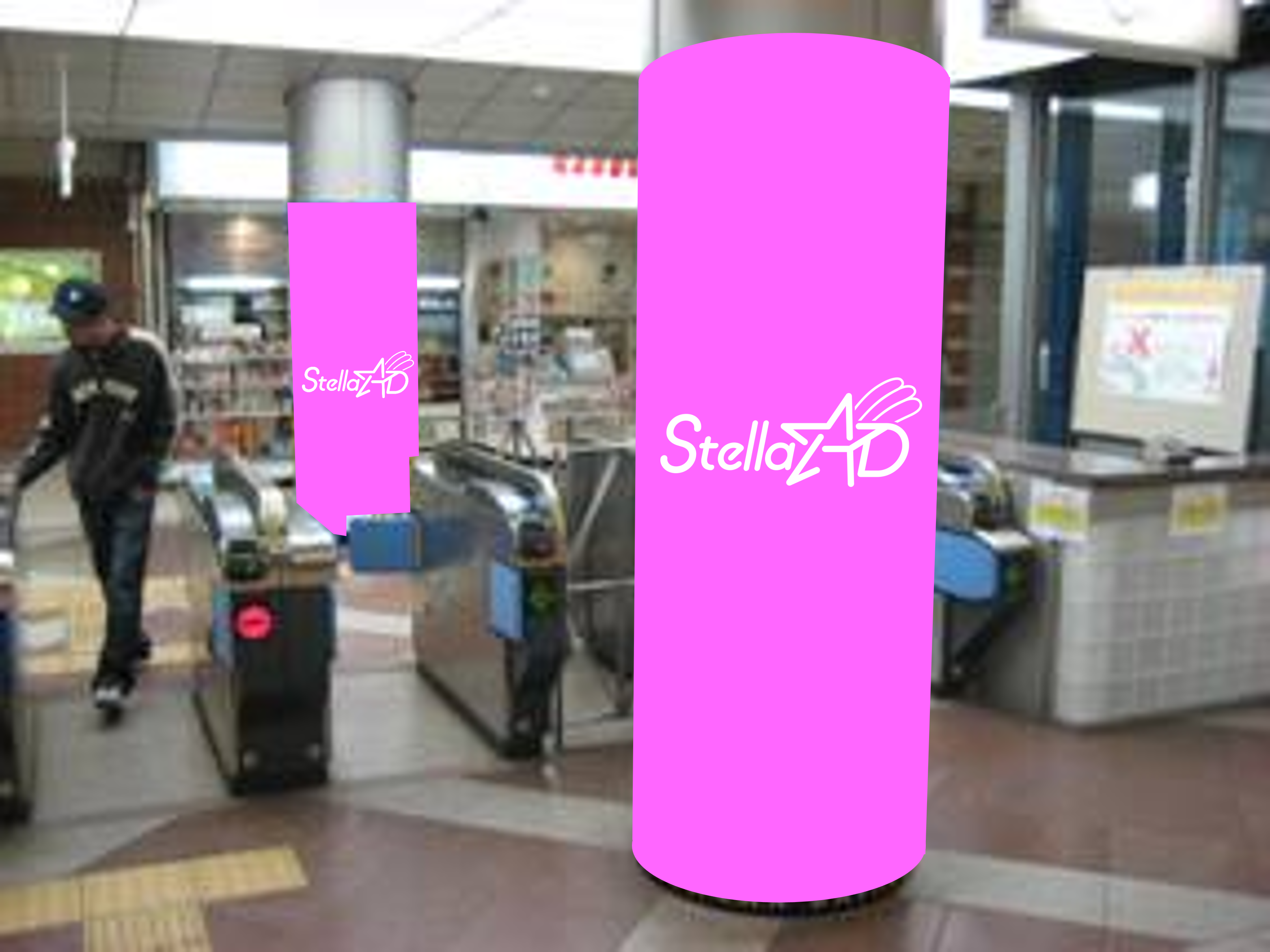 【日本大通り駅】柱巻き広告