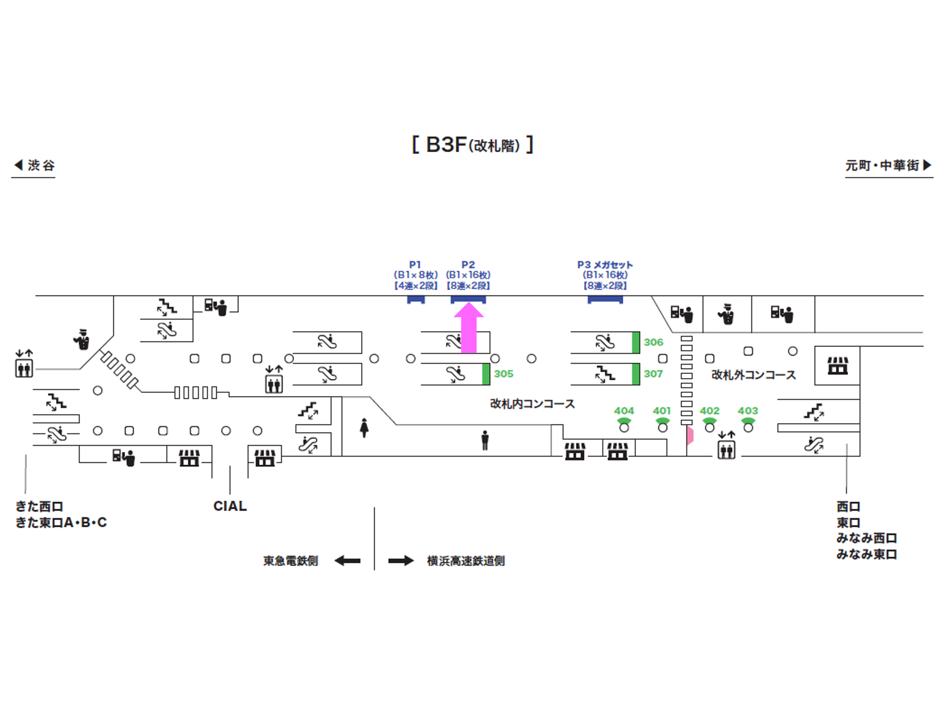 【みなとみらい線横浜駅】P2メガセット