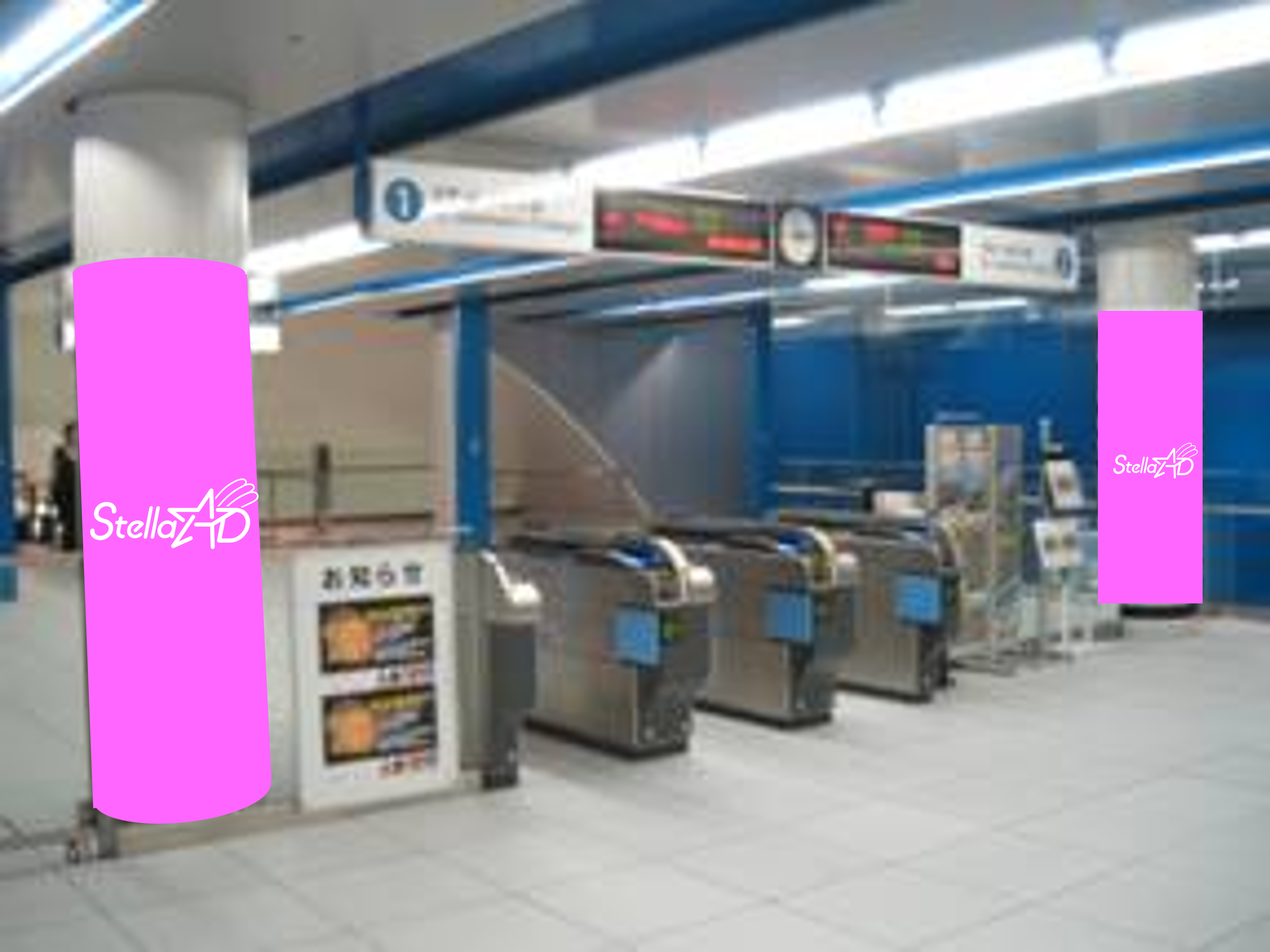 【みなとみらい駅】B2改札階柱巻き