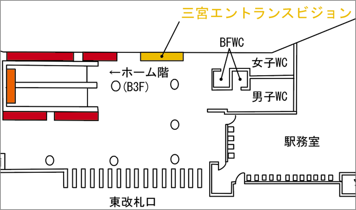【神戸市営地下鉄三宮駅】エントランスビジョン