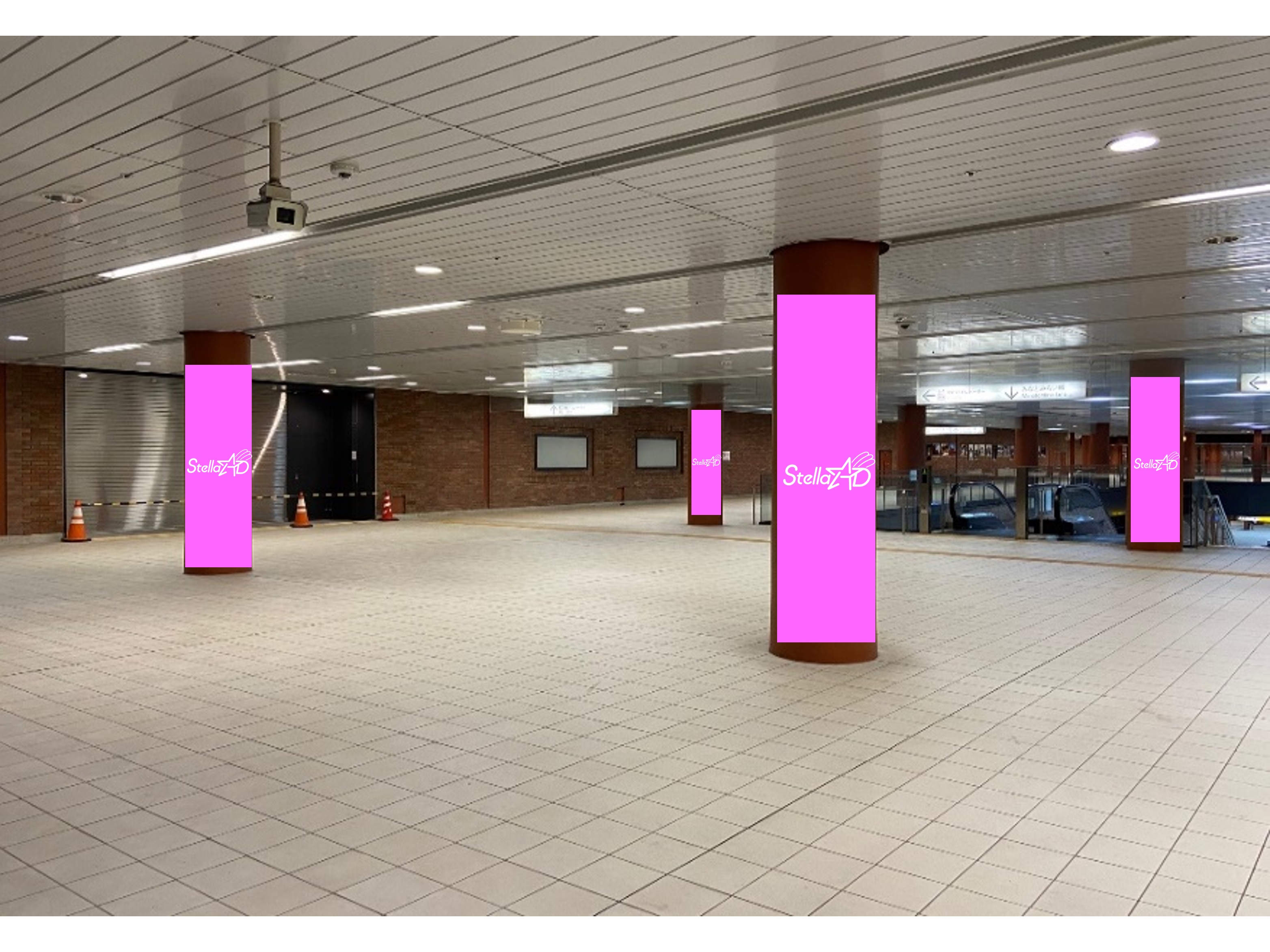 【馬車道駅】新市庁舎側 柱巻き広告