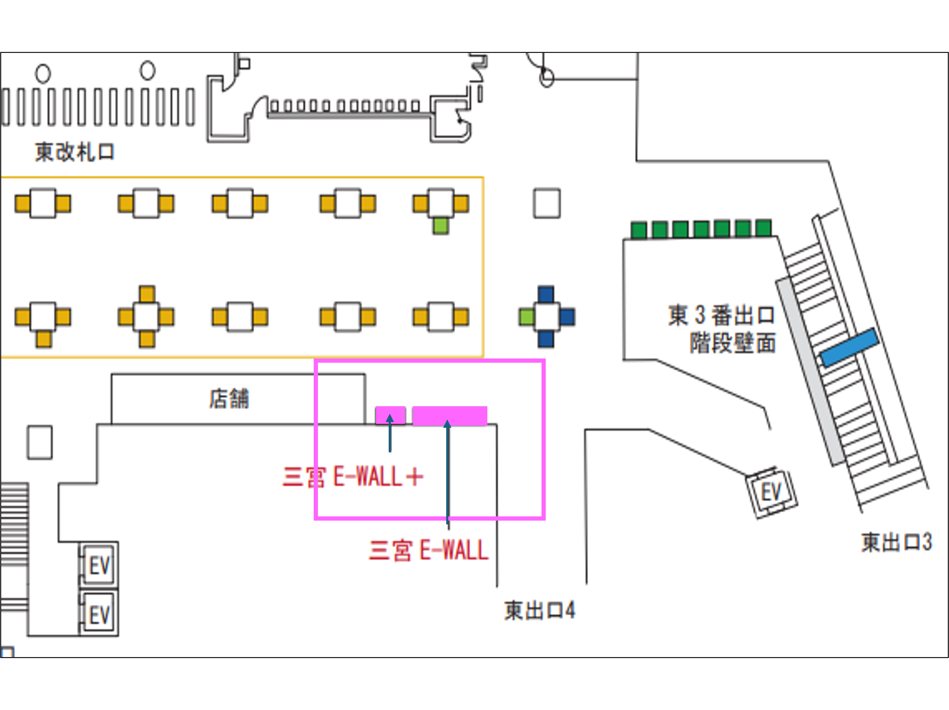 【神戸市営地下鉄三宮駅】E-WALLセット (B1サイズ)